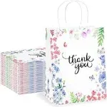 Purple Q Crafts Thank You Gift Bags 50 Pack 8&#034; X 4&#034; X 10&#034;  Assorted Sizes 