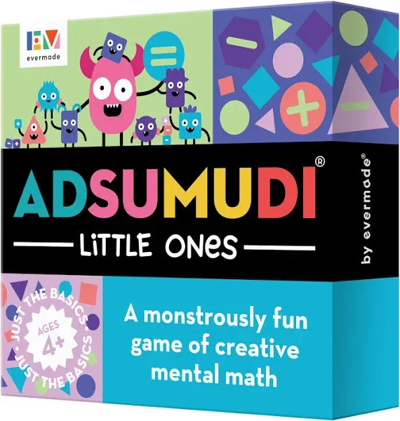 Adsumudi Math Game - Little Ones - The Adorably Fun Game for Clever Kids to Grow Their Addition, Subtraction and Mental Math Skills - Great for Ages 4 and Up