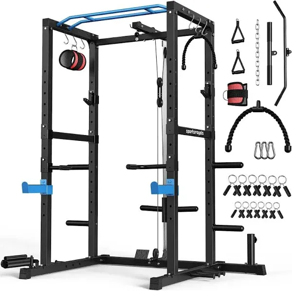 Sportsroyals Power Cage,1600lbs Multi-Function Power Rack with Adjustable Cab...