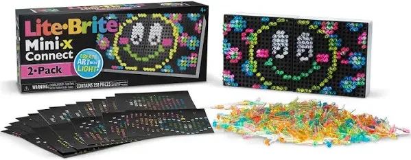 Lite Brite Mini-X Connect 2-Pack Light Up Drawing Board