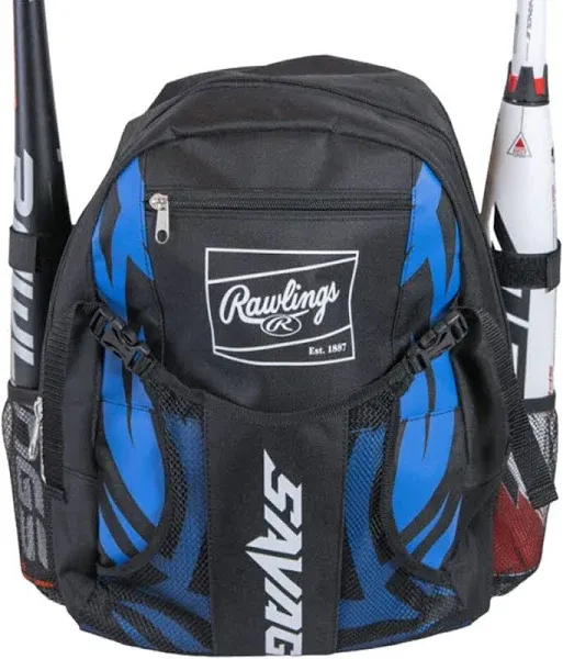 | SAVAGE Backpack Equipment Bag | T-Ball / Baseball / Softball | Black/Royal