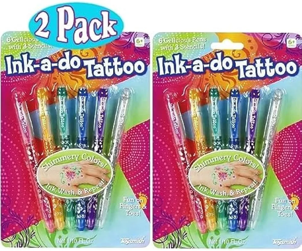 Ink-a-Do Tattoo Pens. 2 PK of Ink-A-Do Shimmery Tattoo Pens