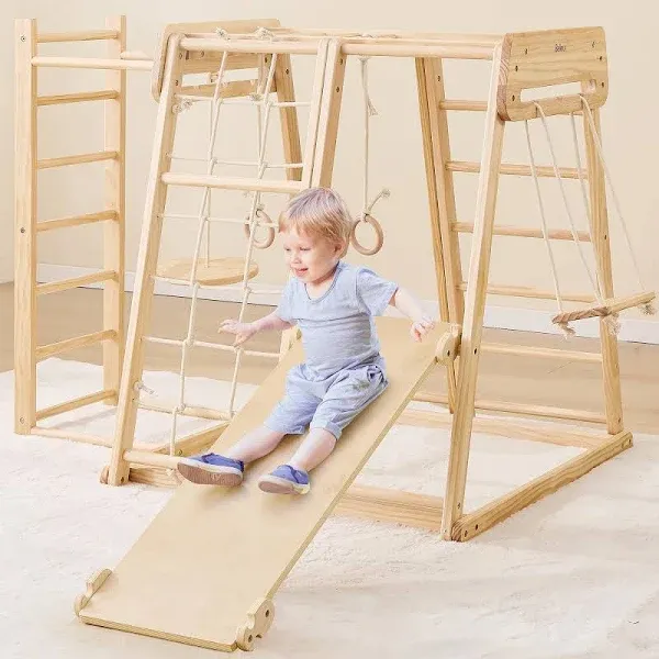 Belleur 8 in 1 Large Indoor Jungle Gym Montessori Indoor Playground for Kids