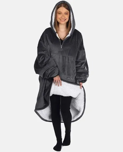 The Comfy Original Quarter Zip Oversized Microfiber & Sherpa Wearable Blanket