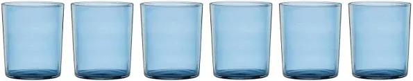 Oneida Entertain 365 16 Oz Stackables Blue Glasses (Set of 6) Dishwasher Safe