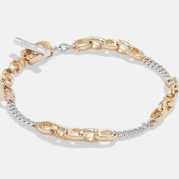 Coach Women's Signature Mixed Chain Bracelet