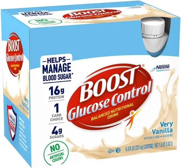 Nestle 4390011642 - Oral Supplement Boost Glucose Control® Rich Chocolate Flavor Liquid 8 oz. Carton