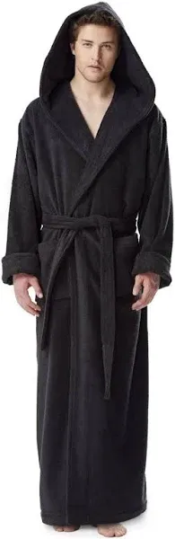 Arus Men's Hooded Turkish Cotton Bathrobe