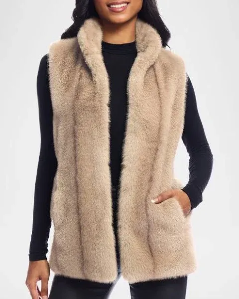 DONNA SALYERS Fabulous Furs Signature Series Hook Faux Fur Vest