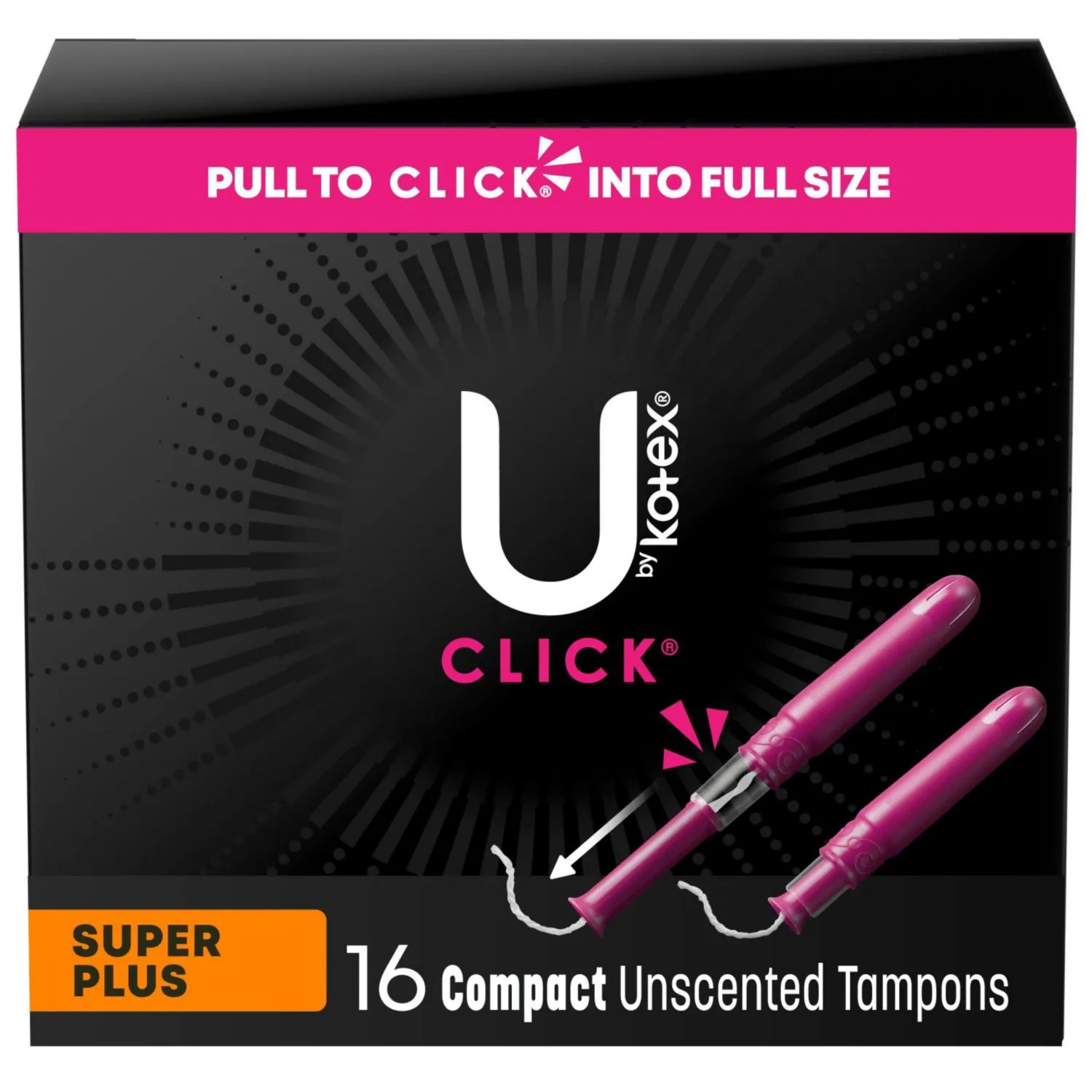 U by Kotex Click Compact Unscented Tampons -  Super Plus - 32ct