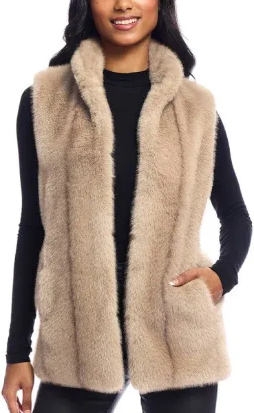 DONNA SALYERS Fabulous Furs Signature Series Hook Faux Fur Vest