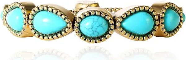 Jessica Simpson Women's Turquoise Stone Slider Bracelet