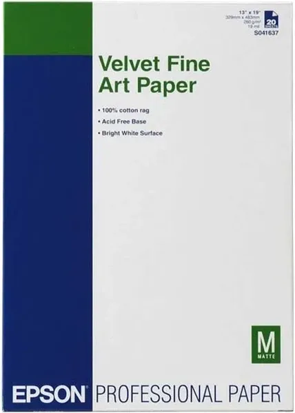 Epson Velvet Fine Art Paper 13x19" (20)