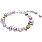 Swarovski Gema Bracelet, Mixed Cuts, Multicolored, Rhodium Plated