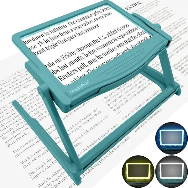 5X Page Magnifying Glass with 3 Lighting Modes for Reading &amp; Low Vision Seniors