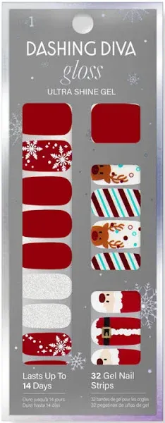 Dashing Diva Santa's Helper Gloss Ultra Shine Gel Nail Strips