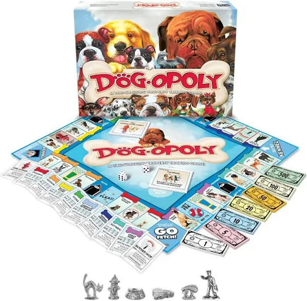 Dogopoly Monopoly Family Board Games Night Boxer Poodle Bulldog Dalmatian Dogs