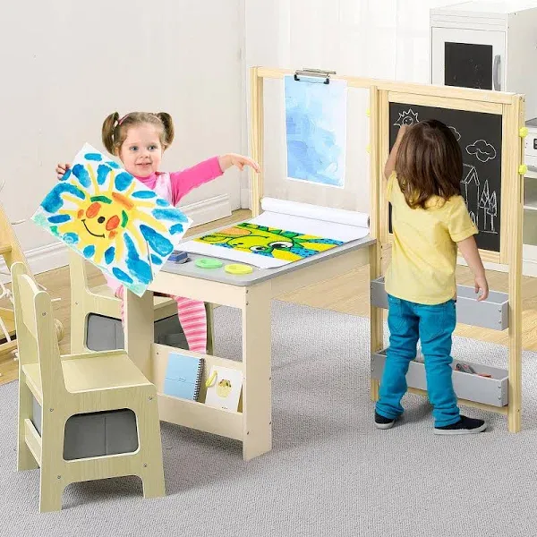 Kids Art Table Set with Easel