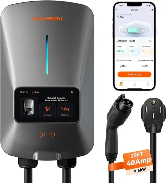 WOLFBOX WiFi Level 2 Electric Car EV Charger