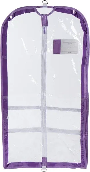 Danz N Motion Clear Garment Bag with ID Pocket (Lavender)