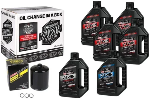 Maxima V-Twin Oil Change Kit Synthetic Filter