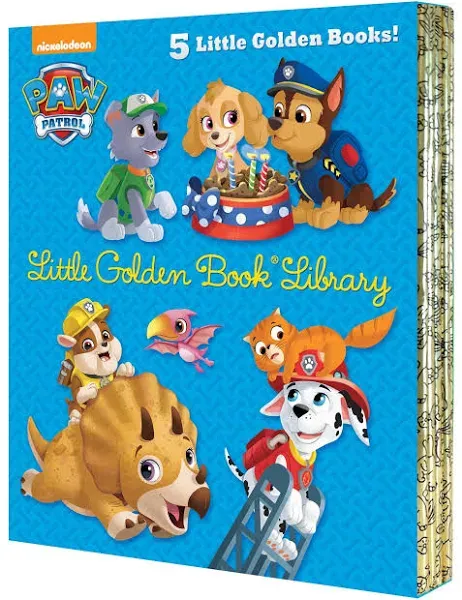 Paw Patrol Little Golden Book Library (Paw Patrol): Itty-Bitty Kitty Rescue; Puppy Birthday!; Pirate Pups; All-Star Pups!; Jurassic Bark!