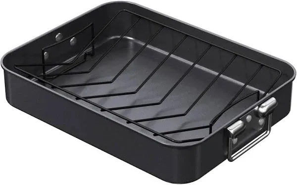 CHEFMADE 16-Inch Non-Stick Turkey Roaster Lasagna Pan with Rack