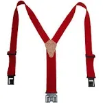 Perry Suspenders Tall Elastic 1.5 inch Wide Hook End Suspenders - Red