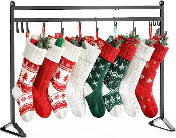 Kufutee Christmas Stocking Holder Stand with 12 Hooks Holiday Décor Stocking Stand for Floor