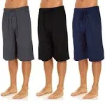 Daresay Mens Cotton Jersey Lounge Pants 3Pack Elastic Waist Pockets