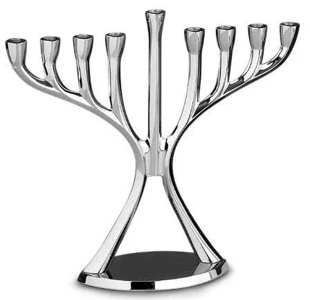 Chaunkah Menorah: Aluminum Modern Design & Chrome Finish