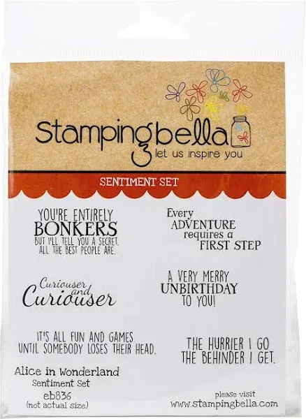 Stamping Bella Alice in Wonderland Sentiments Cling Stamps