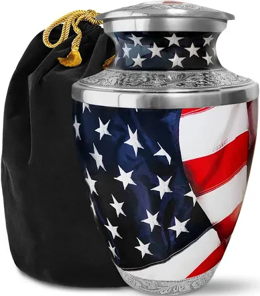 American Flag Large Decorative Cremation Urn