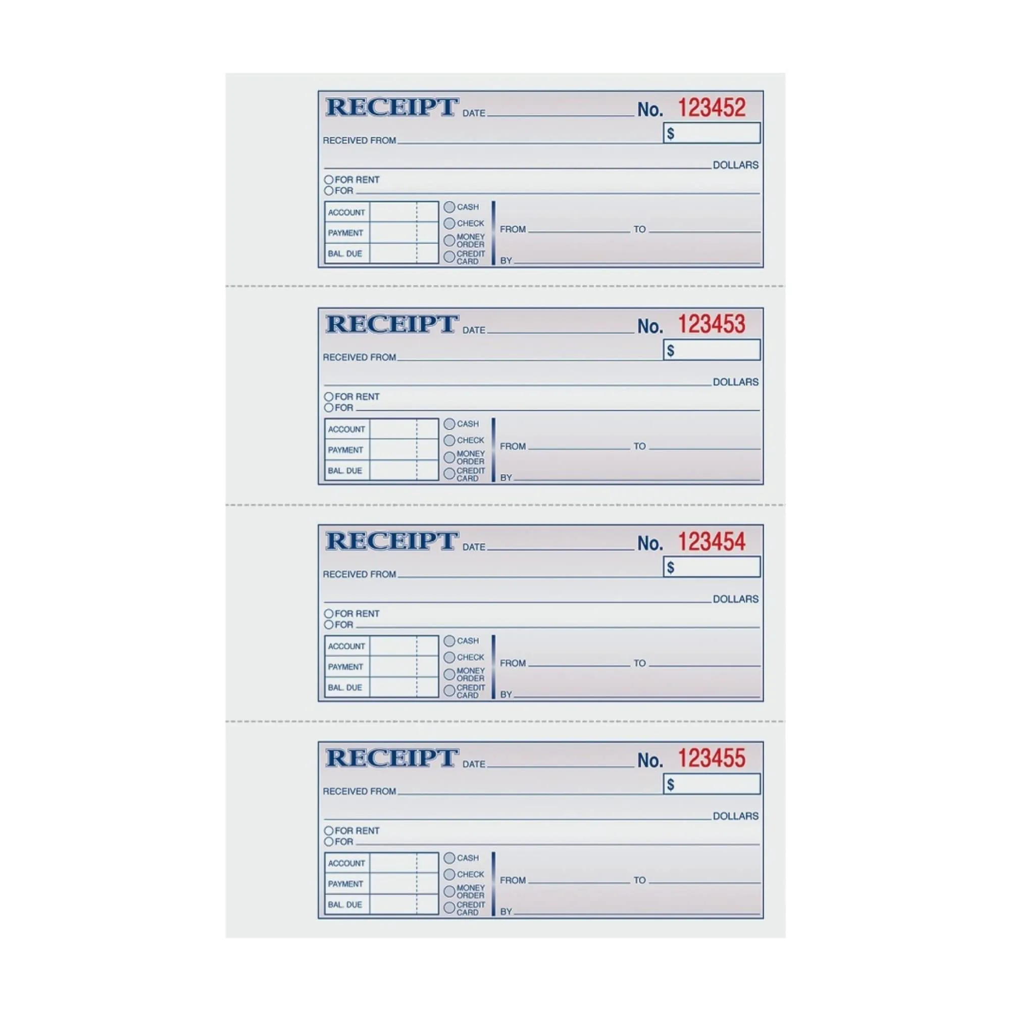 TOPS Money/Rent Receipt Book 46808