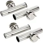 Amarine Made 4 Pcs Stainless Tournament Style Clamp On Fishing Rod Holder for Rails 1-14" to 2"