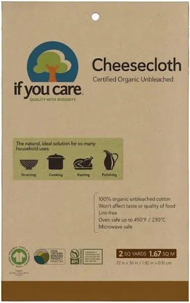 IF YOU CARE 72x36-Inch Cheesecloth, Unbleached, 2-Square Yards (Pack of 6)