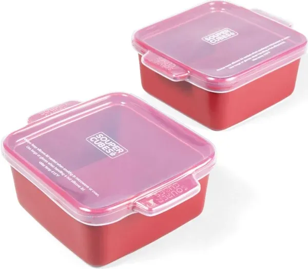 Souper Cubes Stoneware - 5" x 5" Small Ceramic Baking Dish Set with Silicone Covers - Small Casserole Dishes for Oven - Kitchen and Bakeware Essentials - Set of 2 - Charcoal Mini Baking Dishes