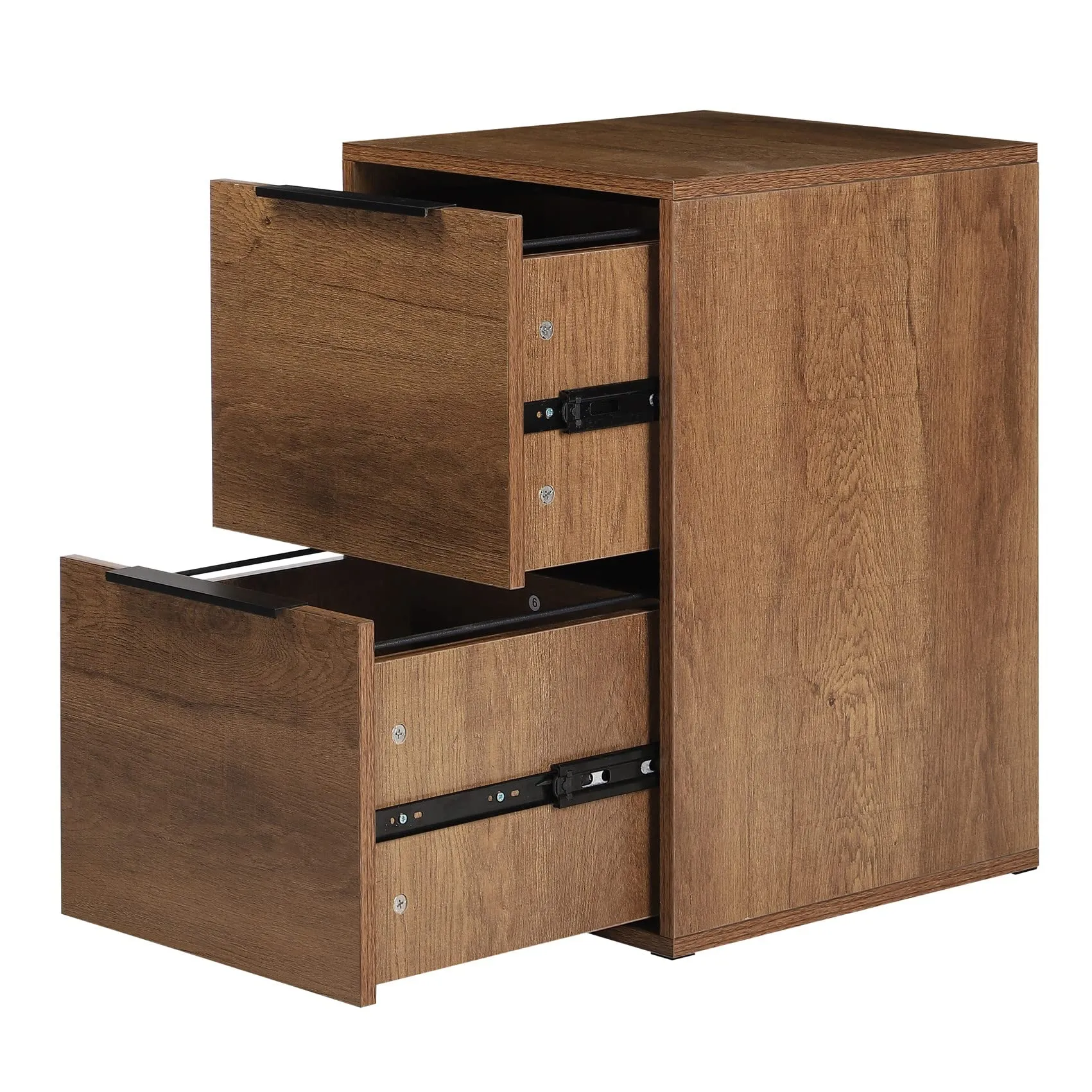 Brown Wooden 2-Drawer Vertical Storage Filing Cabinet