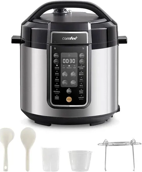 COMFEE’ Pressure Cooker 6 Quart with 13 Cooking Functions, Olla de Presion No...