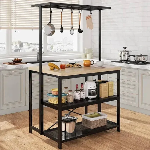 Large Kitchen Island Bakers Rack Microwave Oven Stand Kitchen Shelf wi