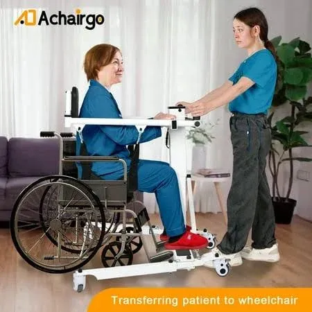 Patient Lift Transfer Chair - Electric Assist Lift Aid for Home Care Use - Portable Folding for Car - Transport Wheelchair for Seniors, Adults & Disabled