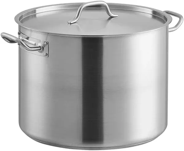 AmazonCommercial 10 qt. Stainless Steel Aluminum-Clad Stock Pot with Cover