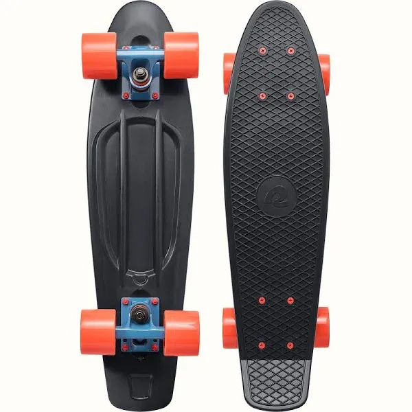 Retrospec Quip Mini Cruiser Skateboard 22.5" Classic Retro Plastic Cruiser Complete Skateboard with ABEC 7 Bearings and PU Wheels Compact Board w/Grippy, Molded Waffle Deck