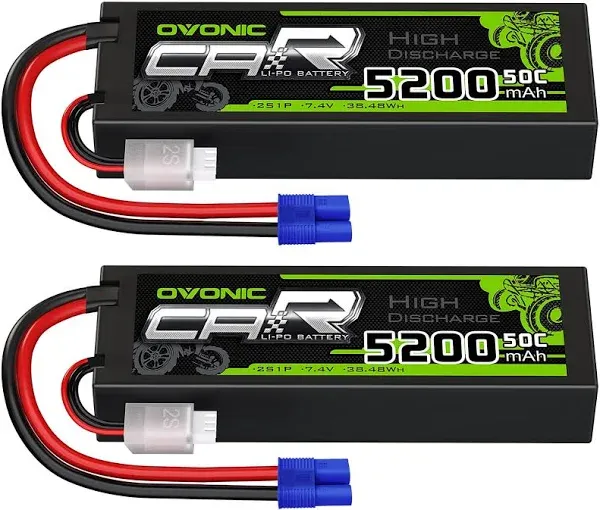 Ovonic 5200mAh 50C 7.4V 2S Lipo Battery