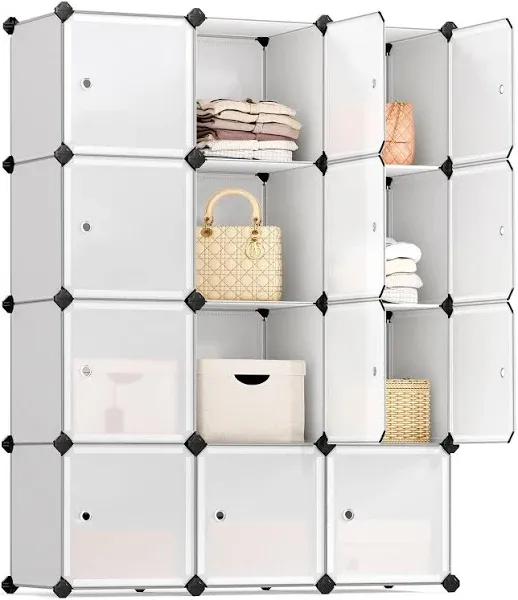 SONGMICS Cube Storage Organizer Set Plastic Cubes Closet Storage Shelves