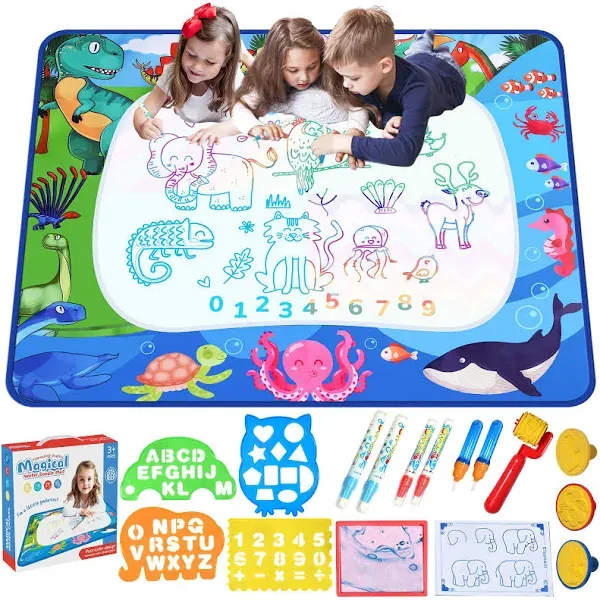 Water Doodle Mat 40 x 32 Inch Painting Doodle Toddler Toys Water Drawing Mat ...