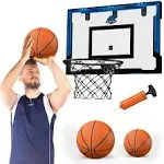 HYES 24" x 16" Large Basketball Hoop Indoor for Adults, Over The Door Basketball Hoop with Sturdy Backboard, Big Basketball Toys Gifts Ideas for Man