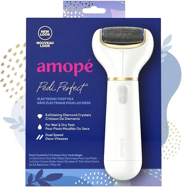 AMOPE&#174; Pedi Perfect Electronic Foot File, Blue/White ;