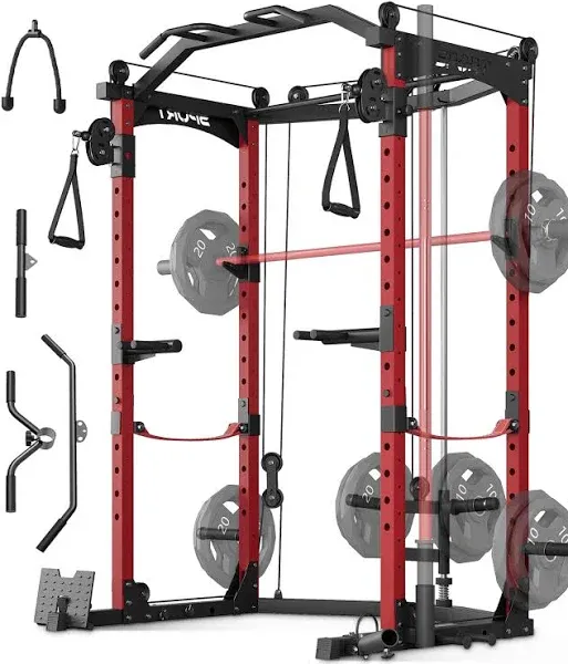 Power Cage 1600LBS Capacity Squat Rack for Home Gym