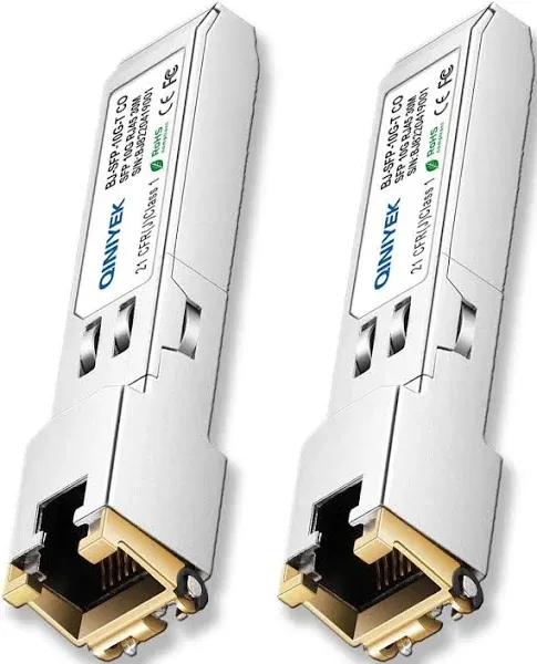 QINIYEK 1.25/2.5/5/10G SFP+ to RJ45 Transceiver 10Gbase-T SFP+ Copper Module